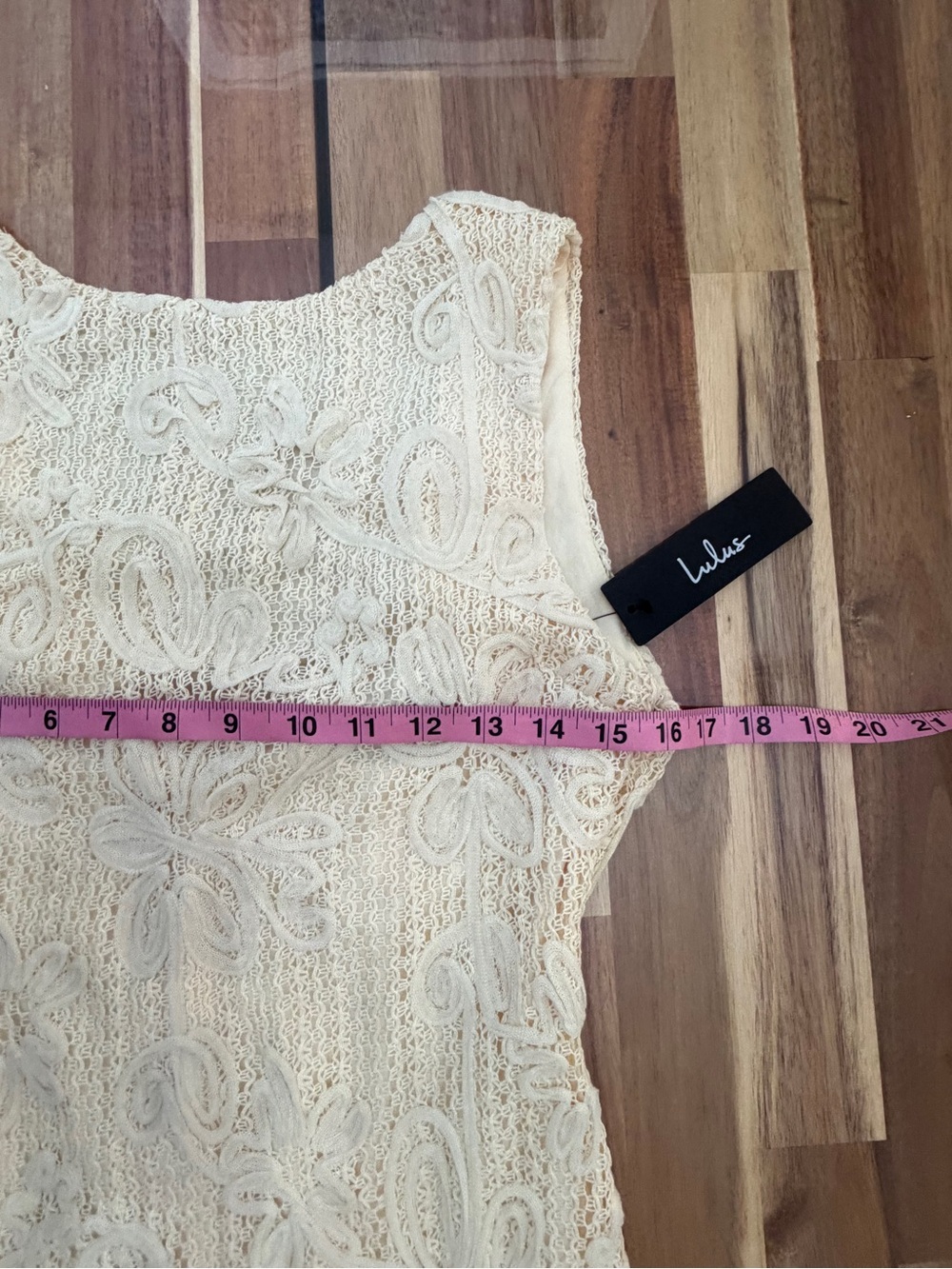 NWT Sz S Lulus Fenicia Cream Abstract Floral Embroidered Mini Dress Yellow - Picture 6 of 13